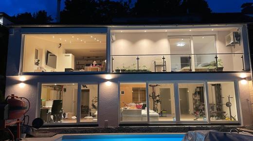 Holz-Aluminium-Fenster bei modernem Einfamilienhaus Leonberg