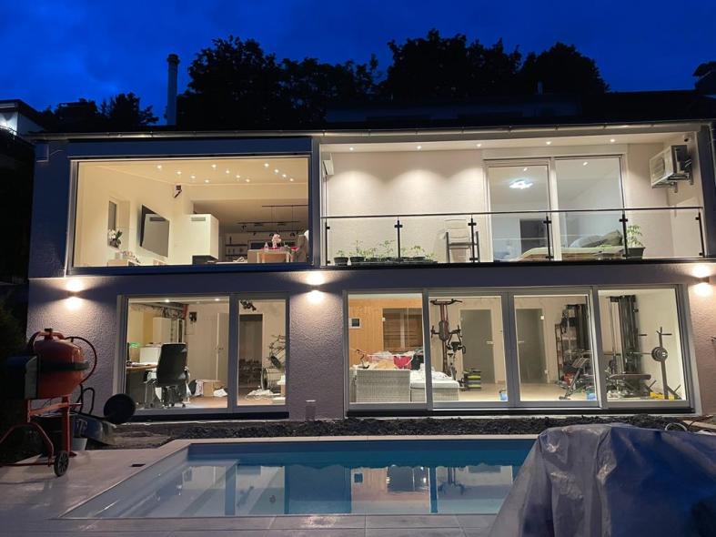 Holz-Aluminium-Fenster bei modernem Einfamilienhaus Leonberg